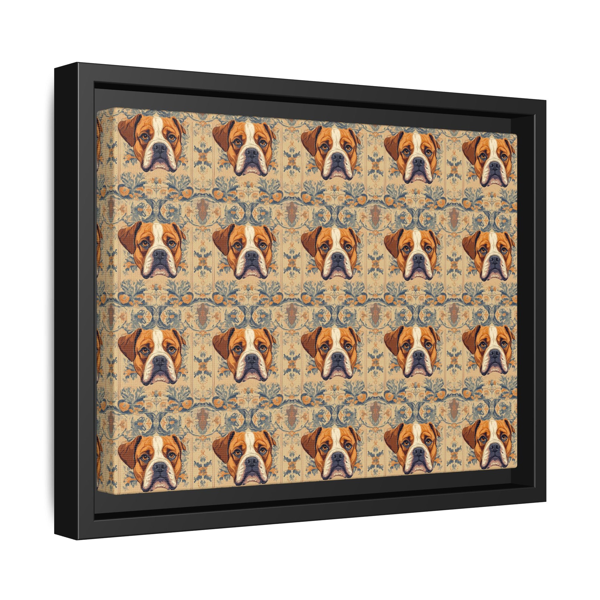 Bowtie Boxer Bliss Matte Canvas, Framed