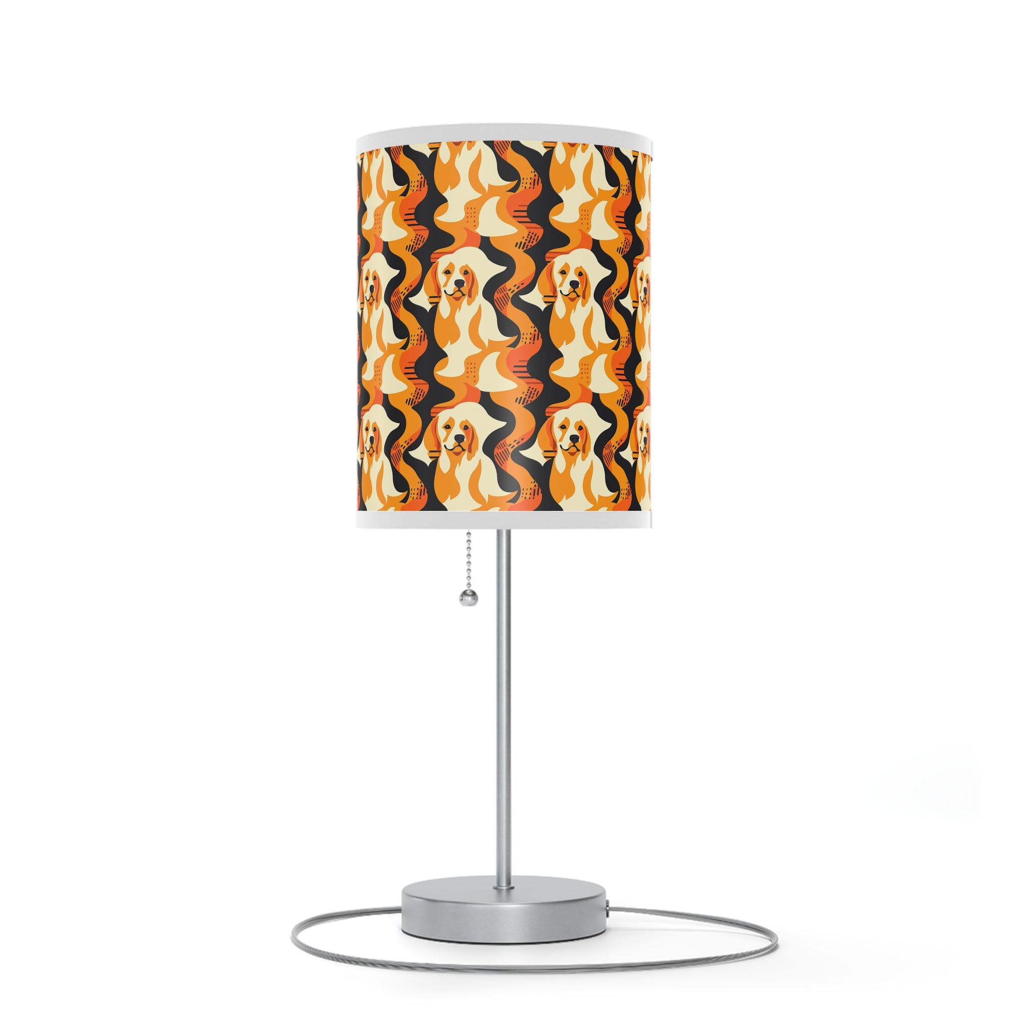 Golden Woof Abstract Glamour Lamp on a Stand