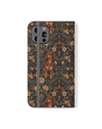 Dapper Dachshund Embroidery Elegance Flip Cases