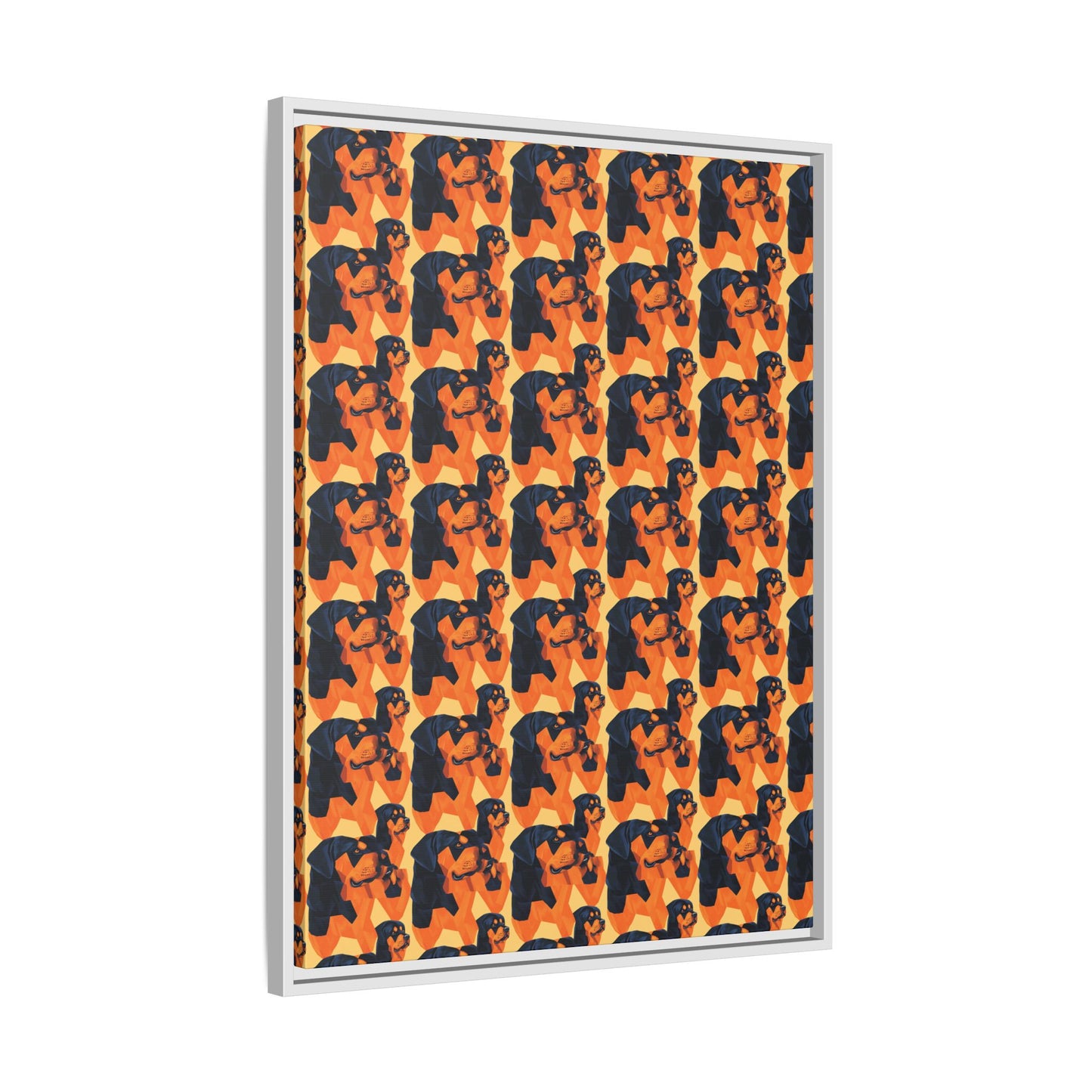 Rottweiler Chic Pawsitivity Matte Canvas, Framed