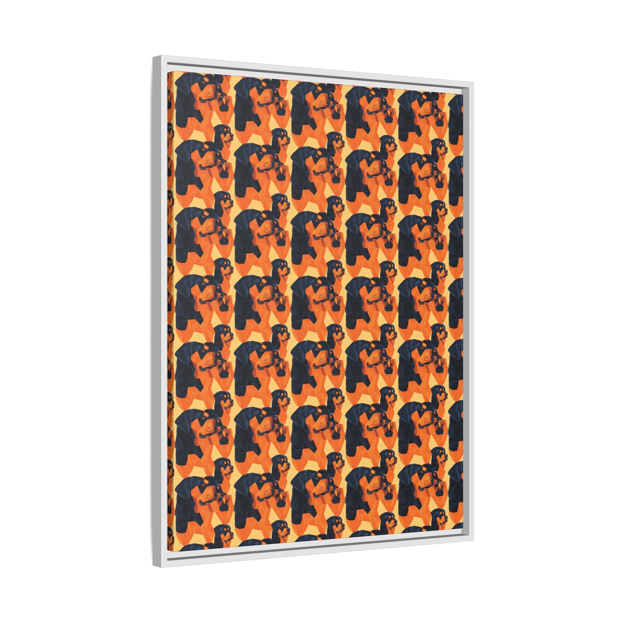 Rottweiler Chic Pawsitivity Matte Canvas, Framed