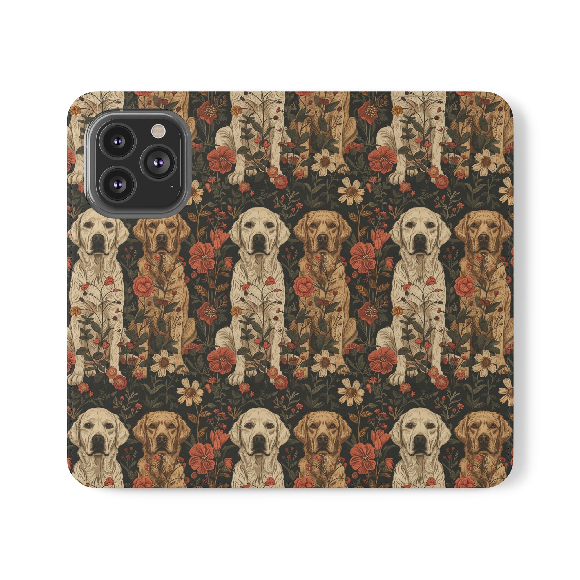 Blossoming Labradors Bouquet Flip Cases