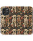 Blossoming Labradors Bouquet Flip Cases