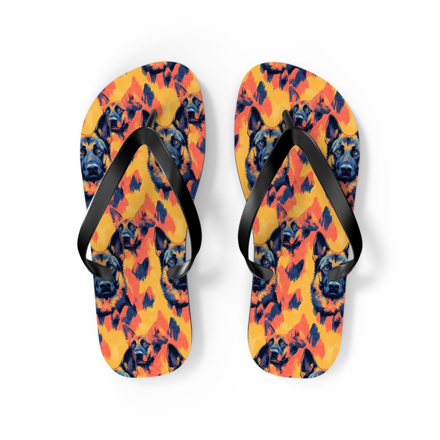 Impressionistic German Shepherds Flip Flops