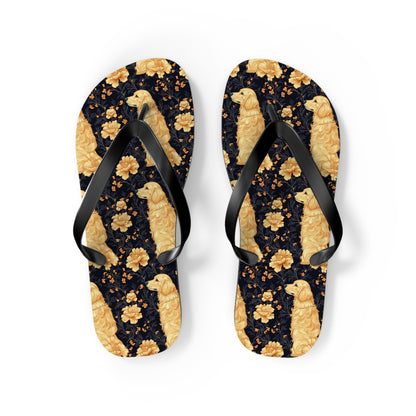 Golden Paws Floral Frenchie Flip Flops