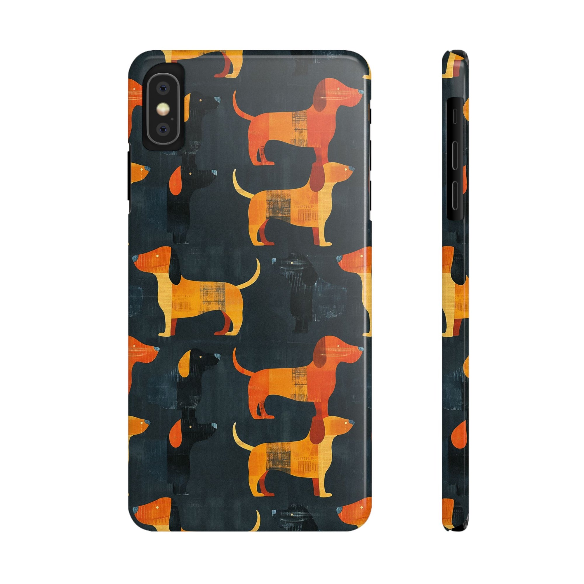 Dapper Dachshund Noir Glow Slim Phone Cases