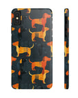 Dapper Dachshund Noir Glow Slim Phone Cases