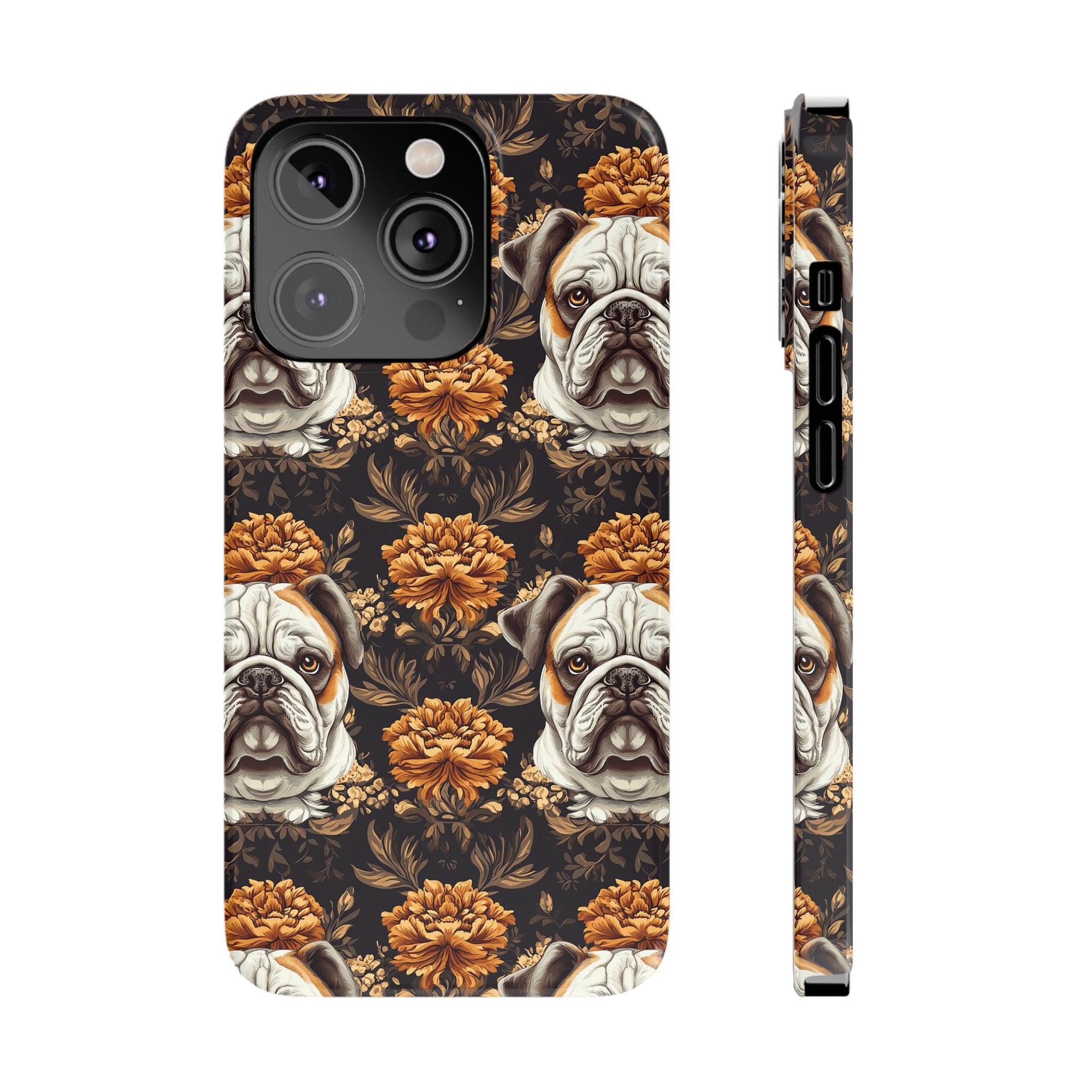 Bloomingly Bulldogistic Bouquet Slim Phone Cases