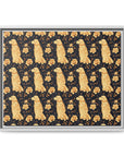 Golden Paws Floral Frenchie Matte Canvas, Framed