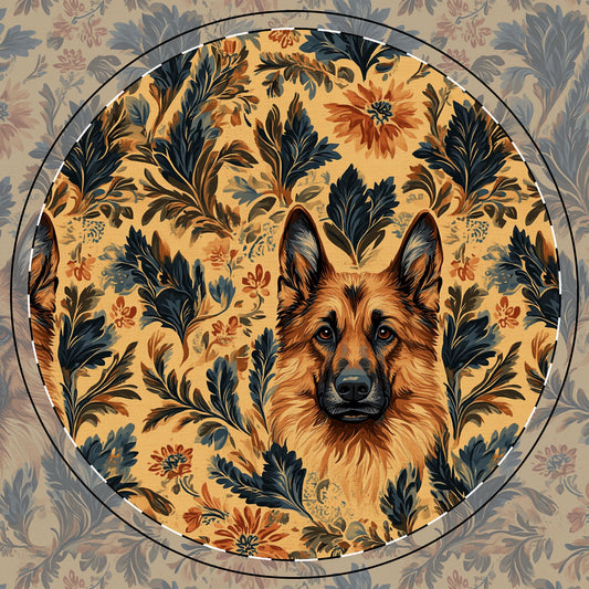 Autumnal German Shepherd Glamour Ceramic Coaster