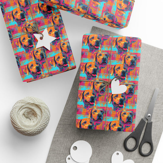 Rustic Charm Labrador Chic Wrapping Paper