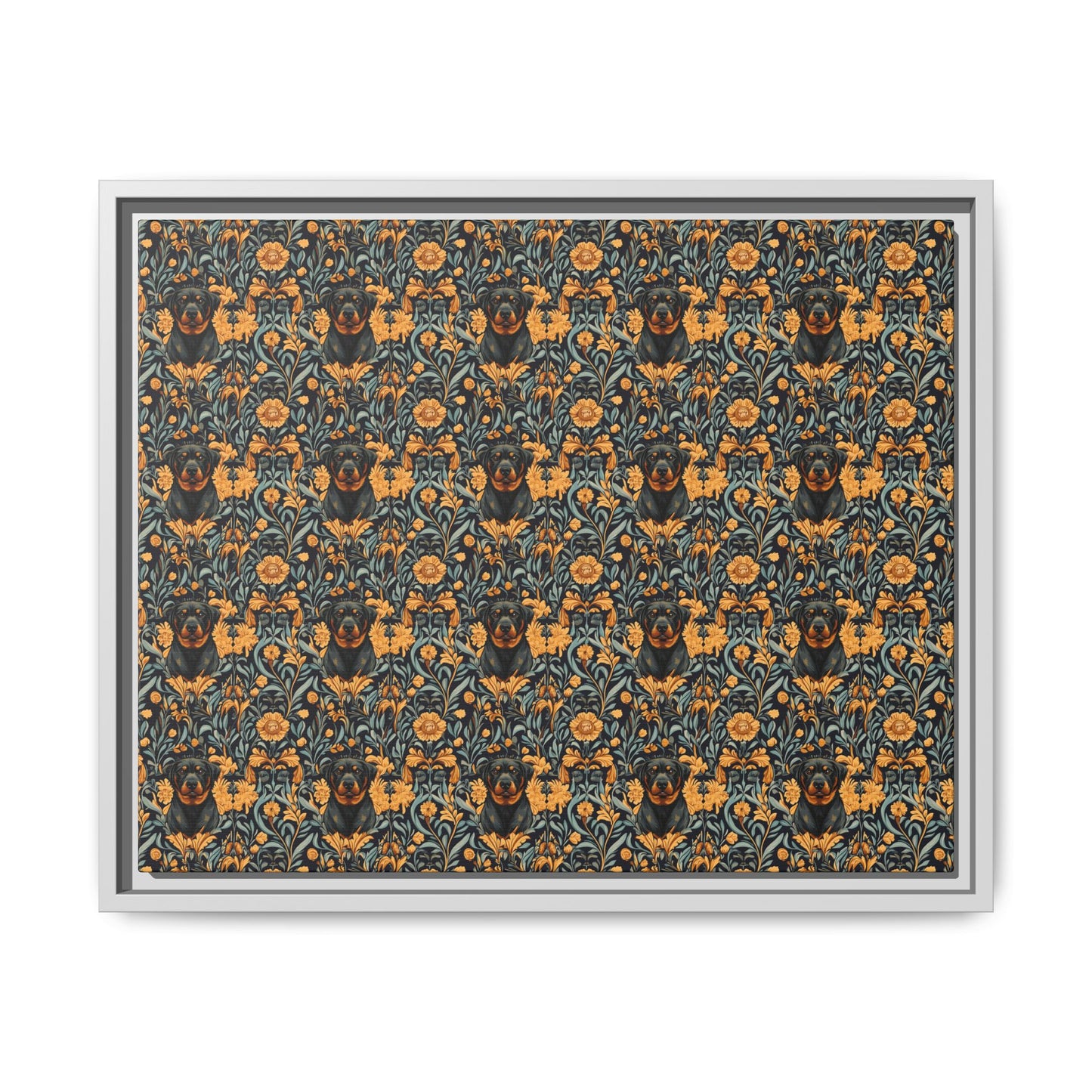 Ruffle Rottie Glamourific Matte Canvas, Framed