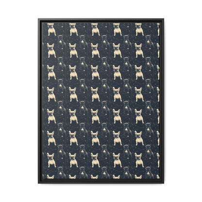 Frenchie Celestial Soar Matte Canvas, Framed