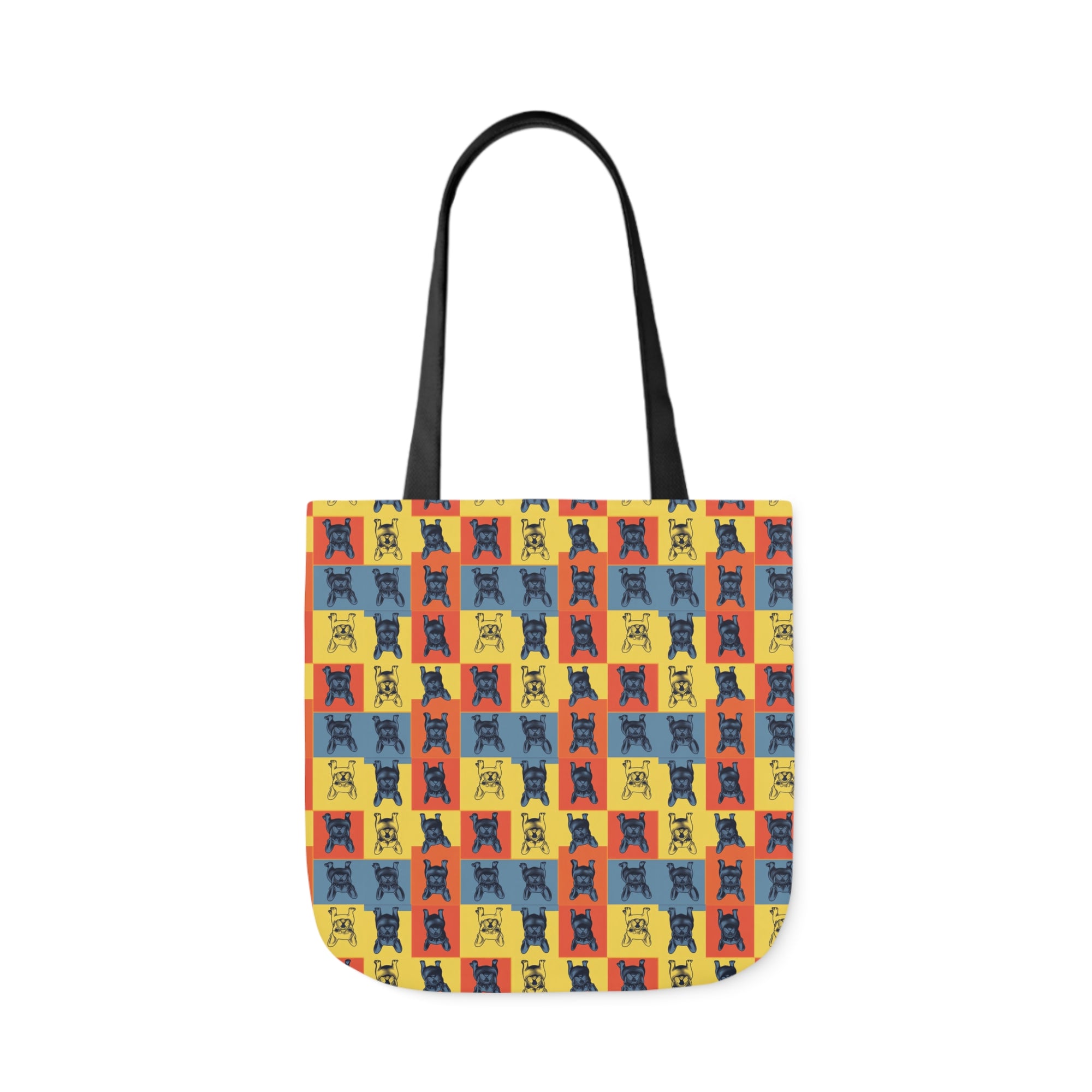 Frenchie Pop Art Pawfection Grid Canvas Tote Bag