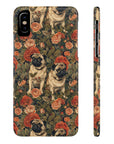 Blooming Pug Paradise Slim Phone Cases