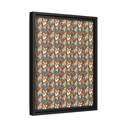 Corgi Carnival Couture Matte Canvas, Framed