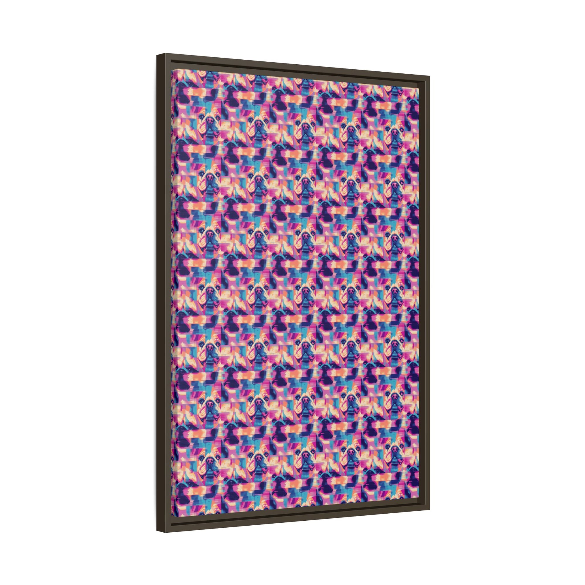 Dazzling Bulldog Chic Matte Canvas, Framed