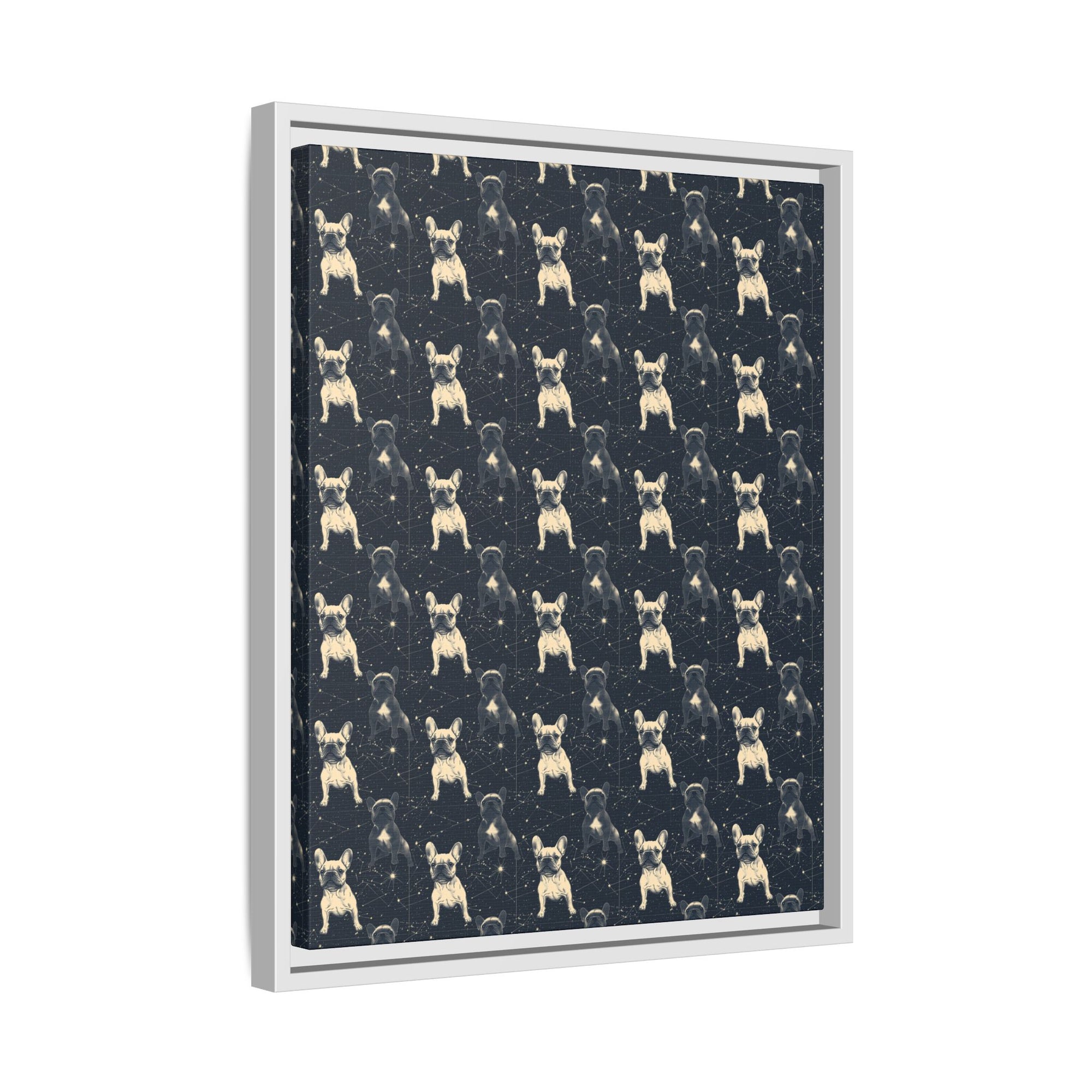 Frenchie Celestial Soar Matte Canvas, Framed