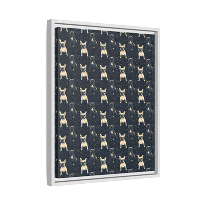 Frenchie Celestial Soar Matte Canvas, Framed