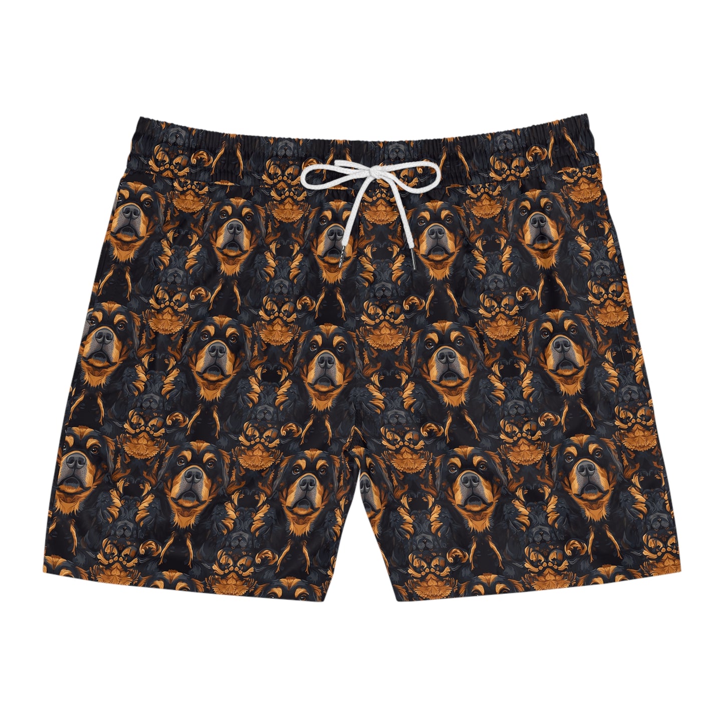 Modern Rottweiler Royalty Men's Mid-Length Swim Shorts