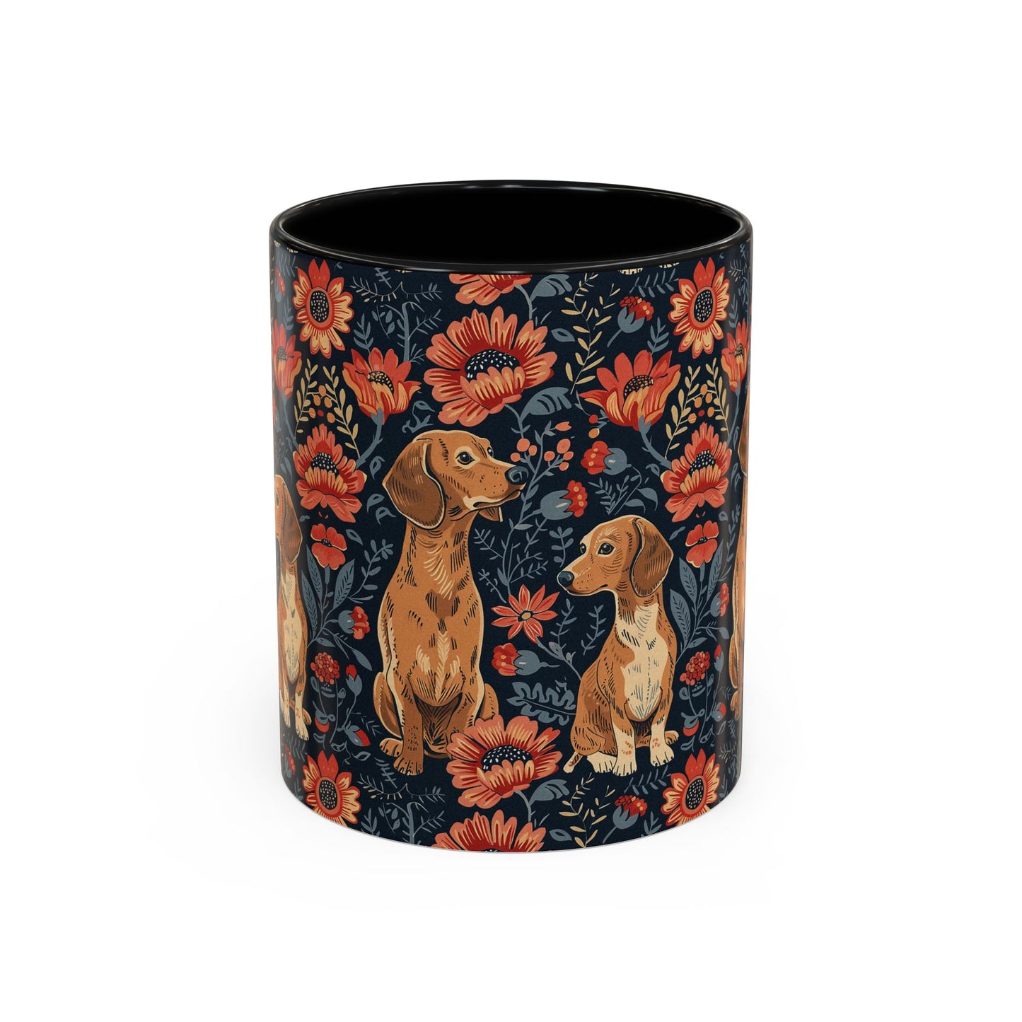 Floral Pawsome Dachsund Delight Accent Coffee Mug