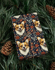 Floofy Corgi Blossom Blast Gift Wrap Papers