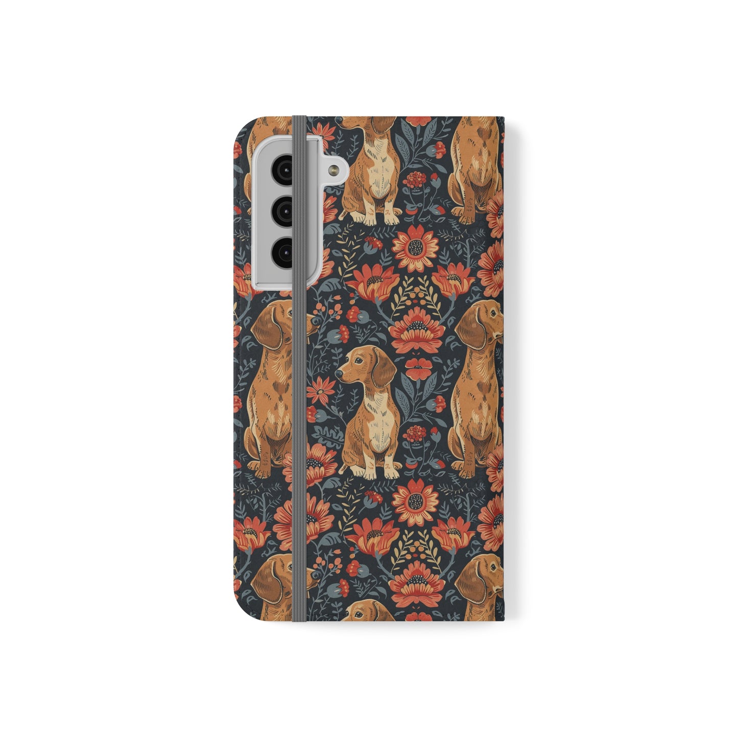 Floral Pawsome Dachsund Delight Flip Cases