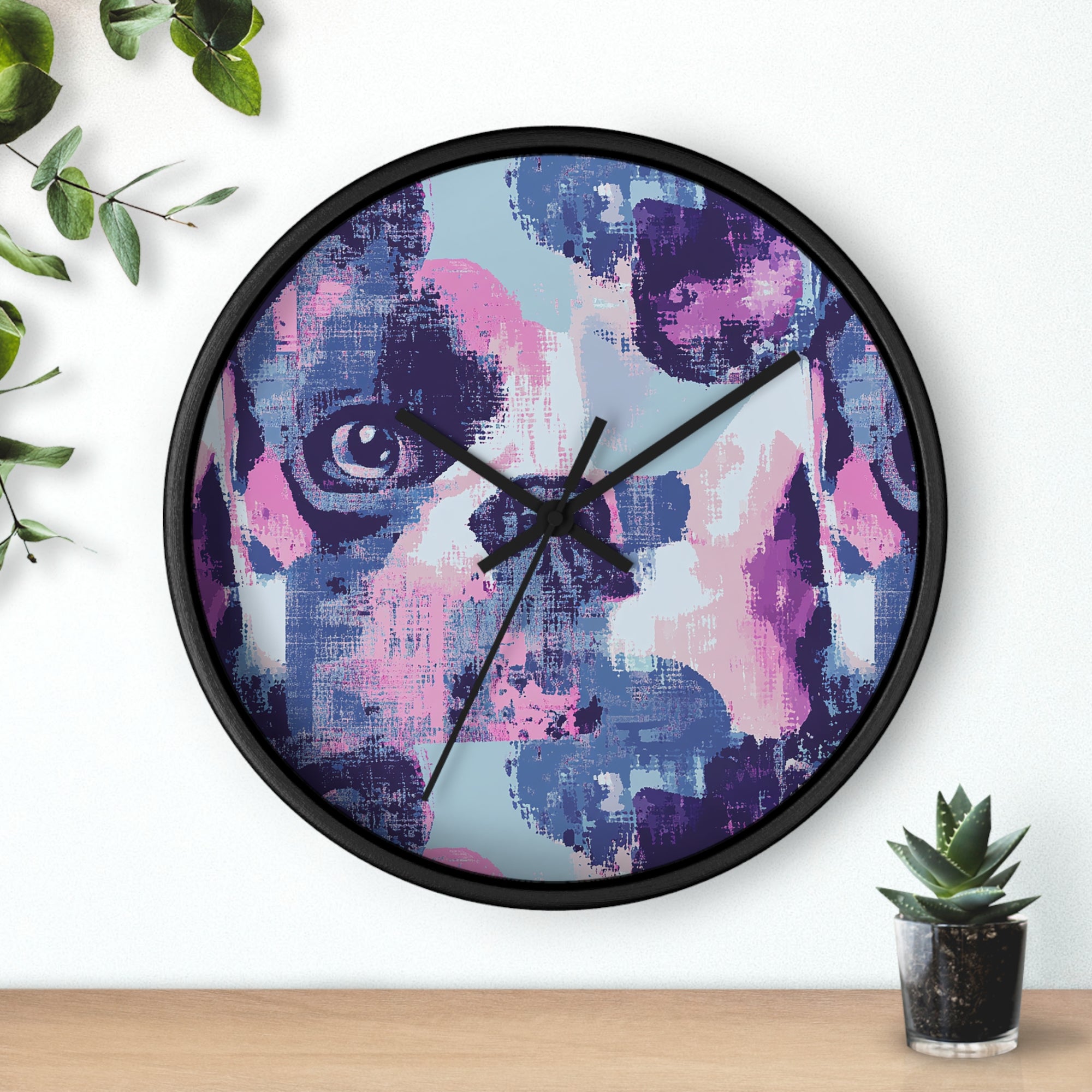 Funky Geometric Boxerista Wall Clock