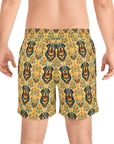 Royal Rottie Regalia Men's Mid-Length Swim Shorts