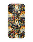 Corgi Rainbow Vine Dream Slim Phone Cases