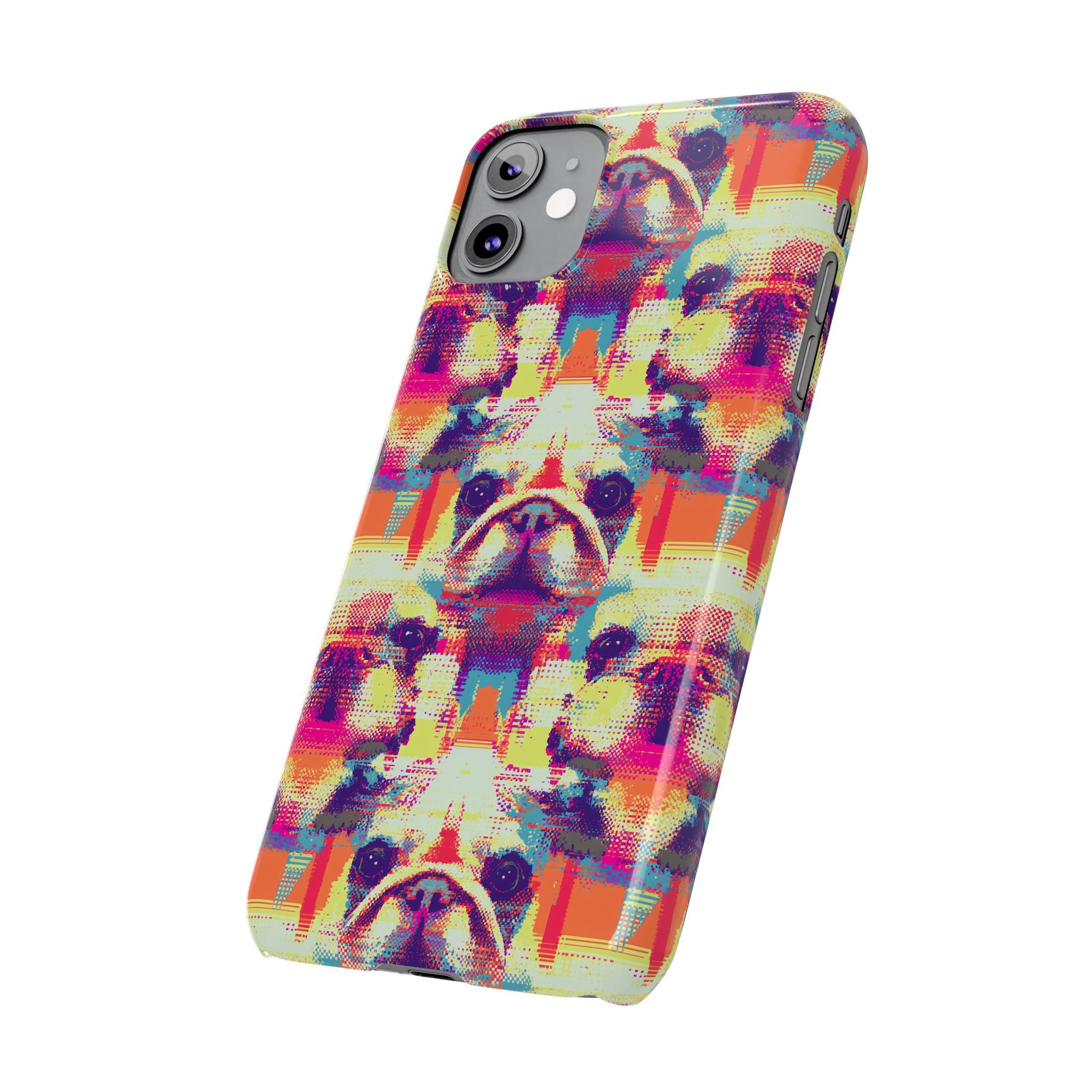 Glitchy Bulldog Blitz Slim Phone Cases