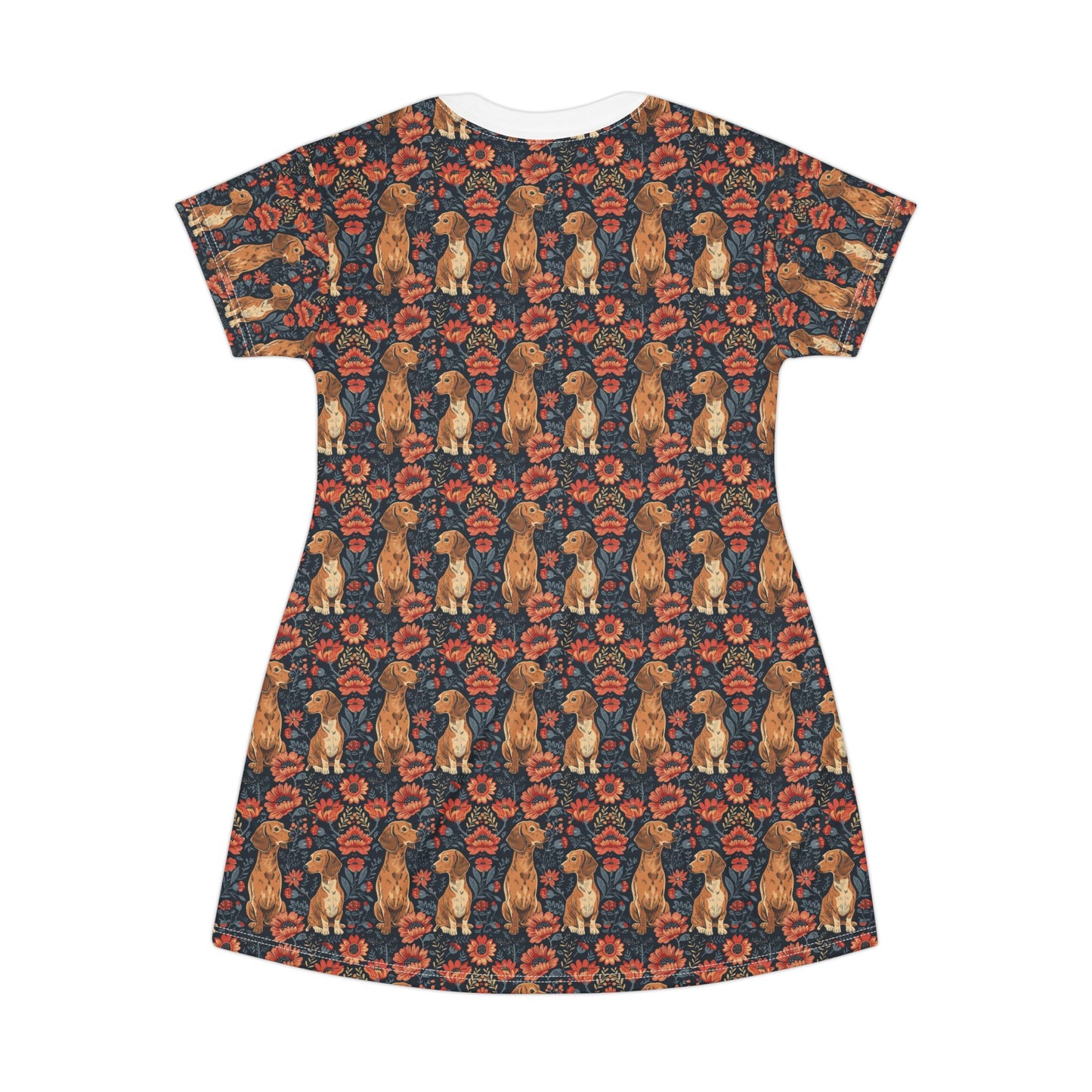 Floral Pawsome Dachsund Delight T-Shirt Dress