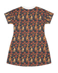 Floral Pawsome Dachsund Delight T-Shirt Dress