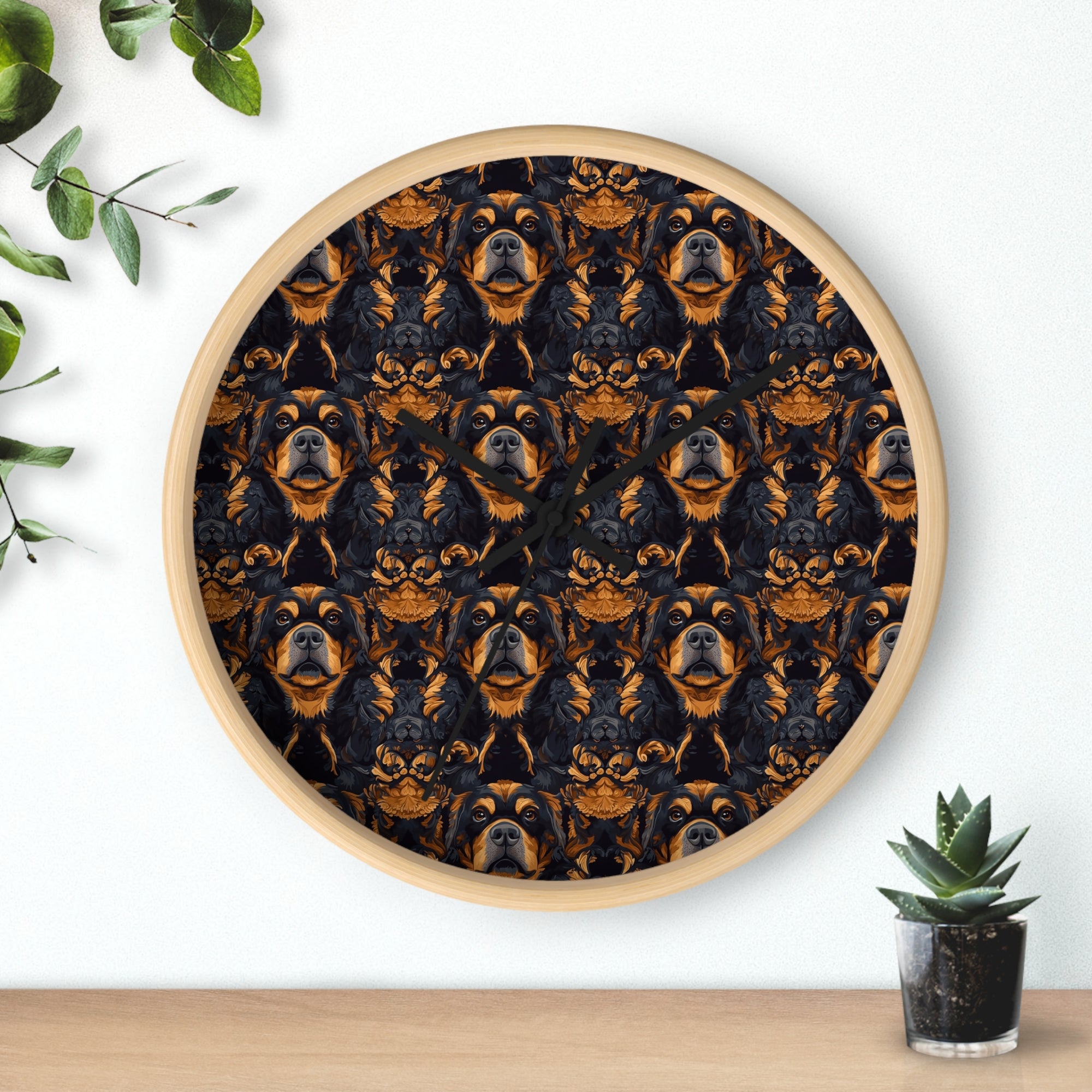 Modern Rottweiler Royalty Wall Clock