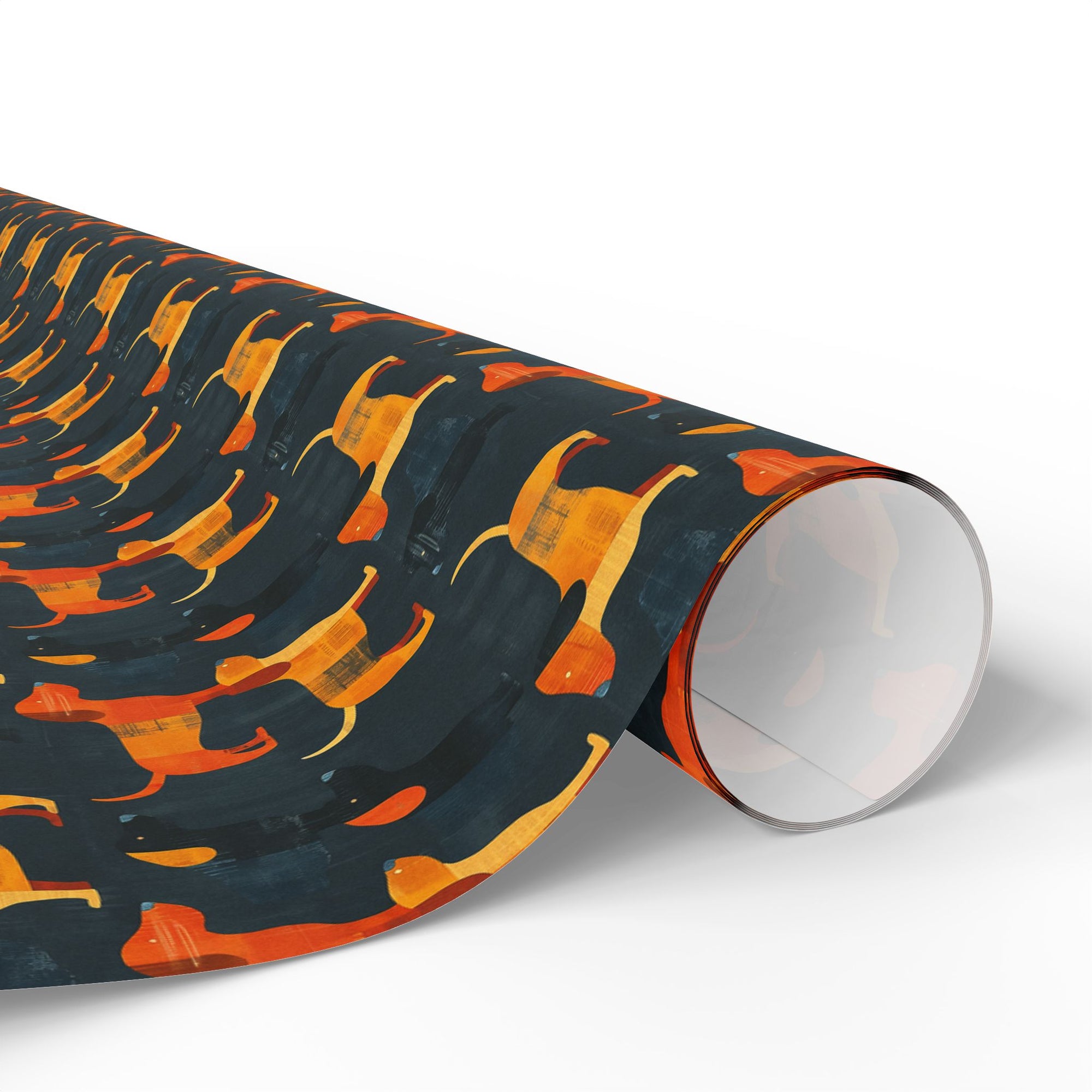 Dapper Dachshund Noir Glow Wrapping Paper