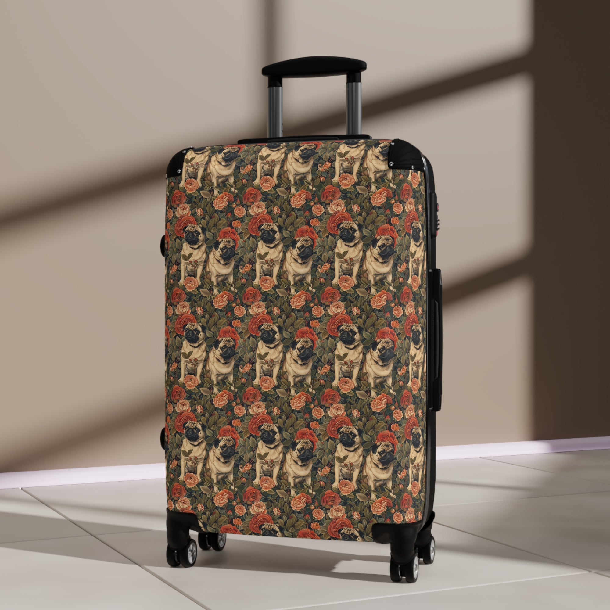 Blooming Pug Paradise Suitcase