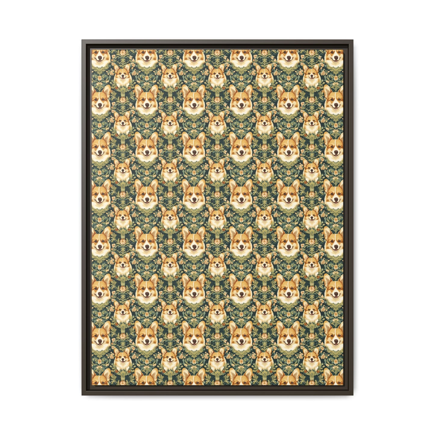 Corgi Charmz Matte Canvas, Framed