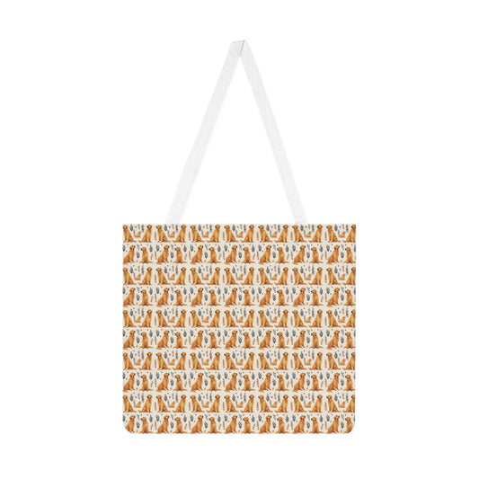 Golden Glamour Paws - Luxe Licks for Regal Retrievers Shoulder Tote Bag