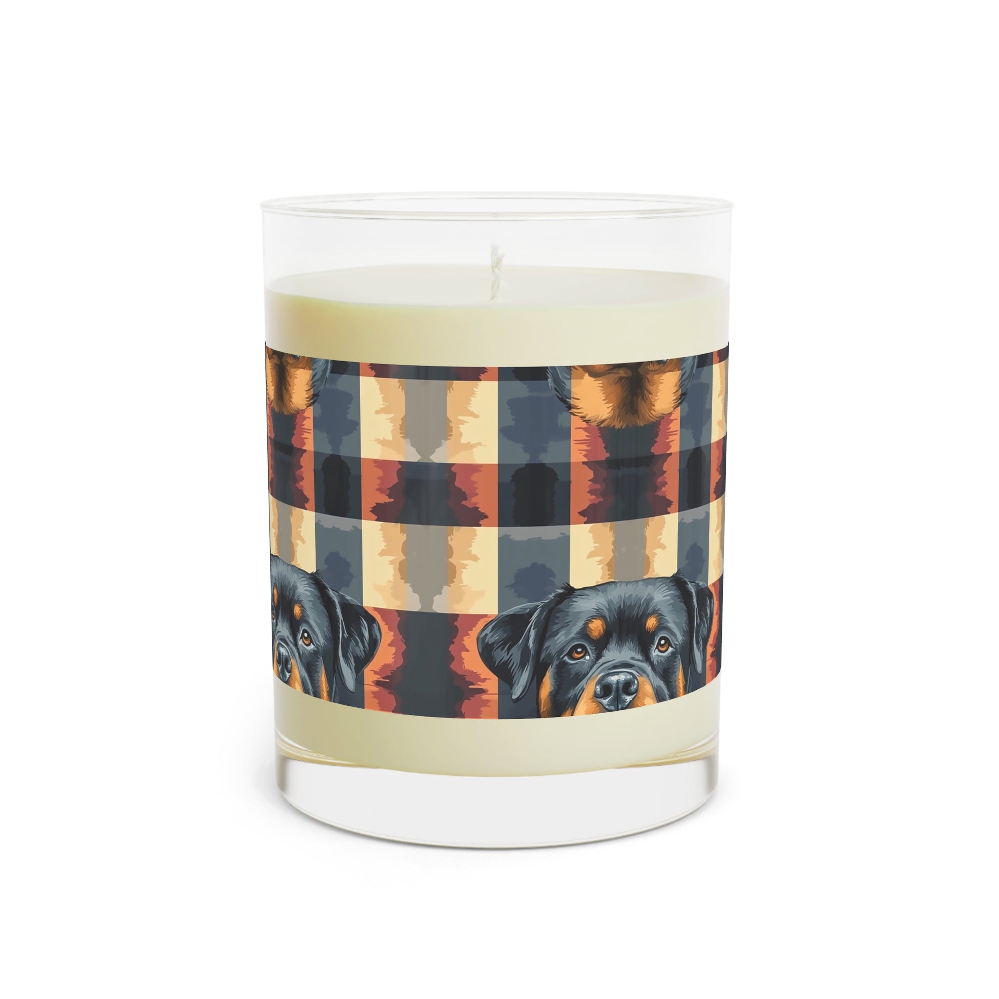 Pawsome Rottweiler Royalty Plaid Scented Candle