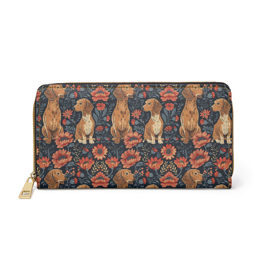 Floral Pawsome Dachsund Delight Zipper Wallet