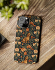 Dazzling Dachsund Blossoms & Foliage Slim Phone Cases