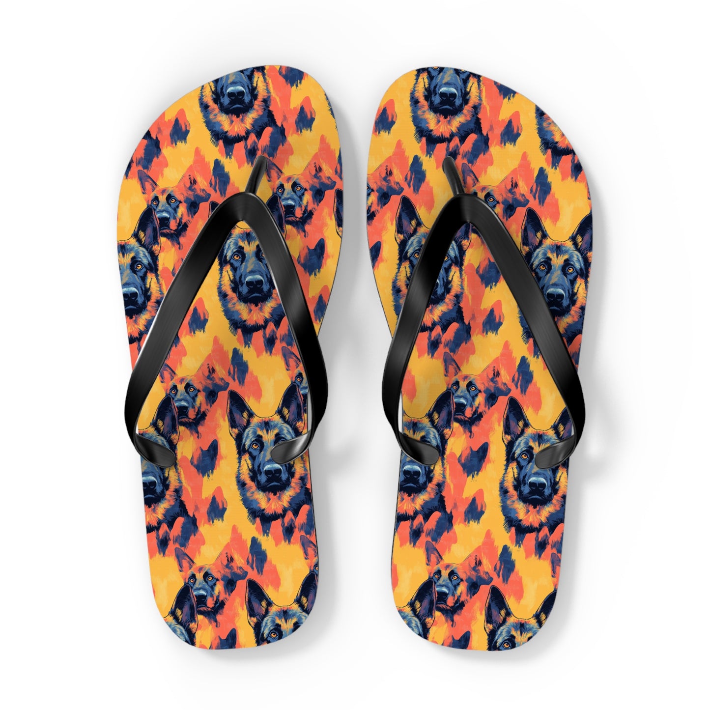 Impressionistic German Shepherds Flip Flops