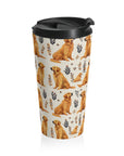 Golden Glamour Paws - Luxe Licks for Regal Retrievers Stainless Steel Travel Mug