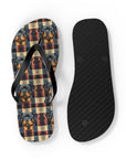 Pawsome Rottweiler Royalty Plaid Flip Flops