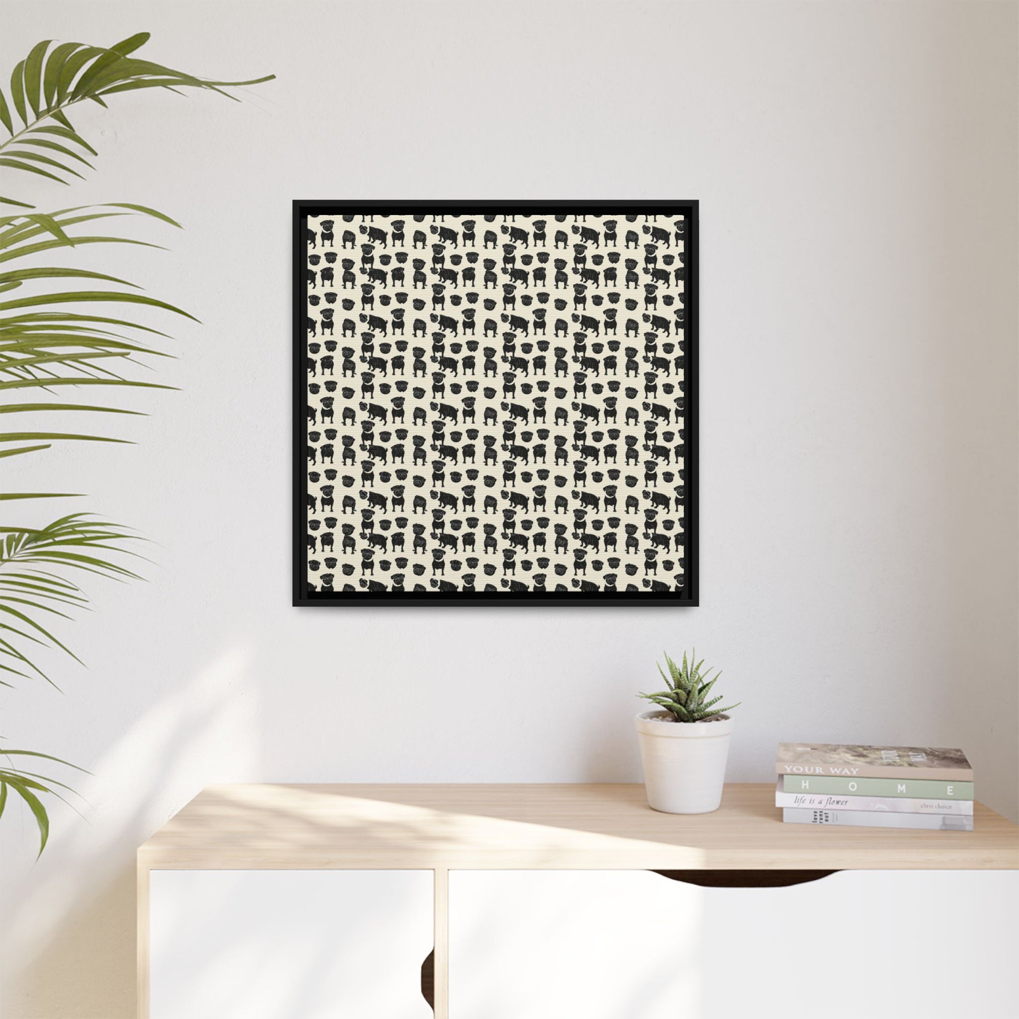 Puggie Pout Perfection Matte Canvas, Framed