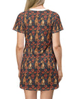 Floral Pawsome Dachsund Delight T-Shirt Dress