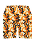 Golden Woof Abstract Glamour High Waisted Yoga Shorts