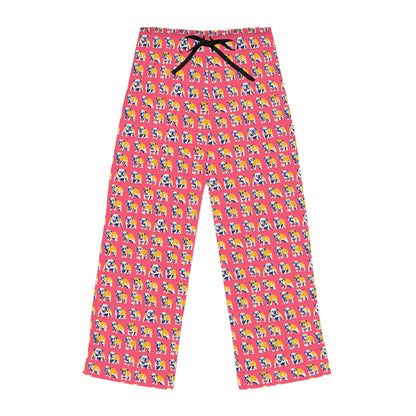 Bubblegum Glamour Bulldog Bouquet Women's Pajama Pants