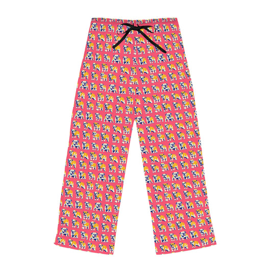 Bubblegum Glamour Bulldog Bouquet Women's Pajama Pants