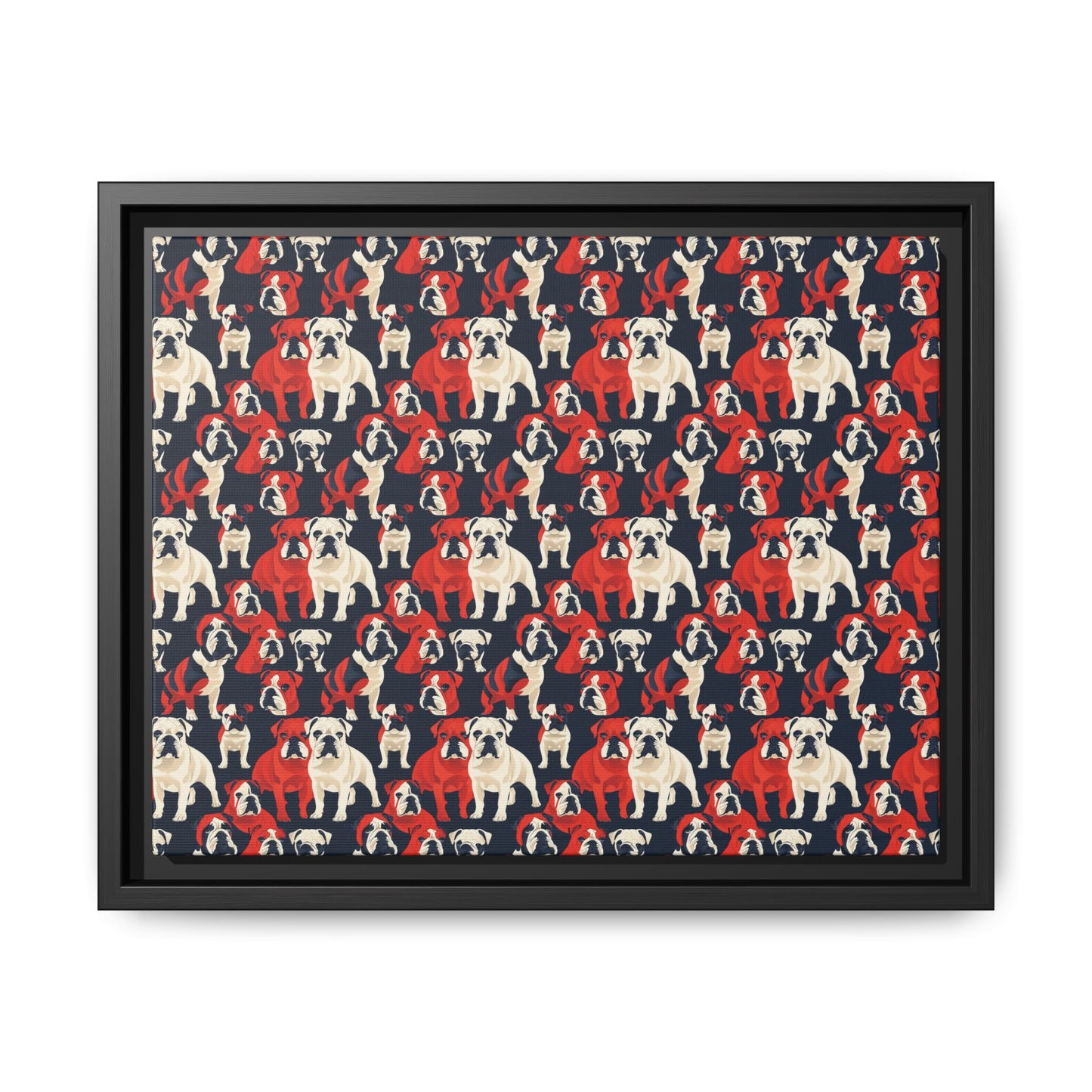 Bulldoggy Bliss Chomper Matte Canvas, Framed